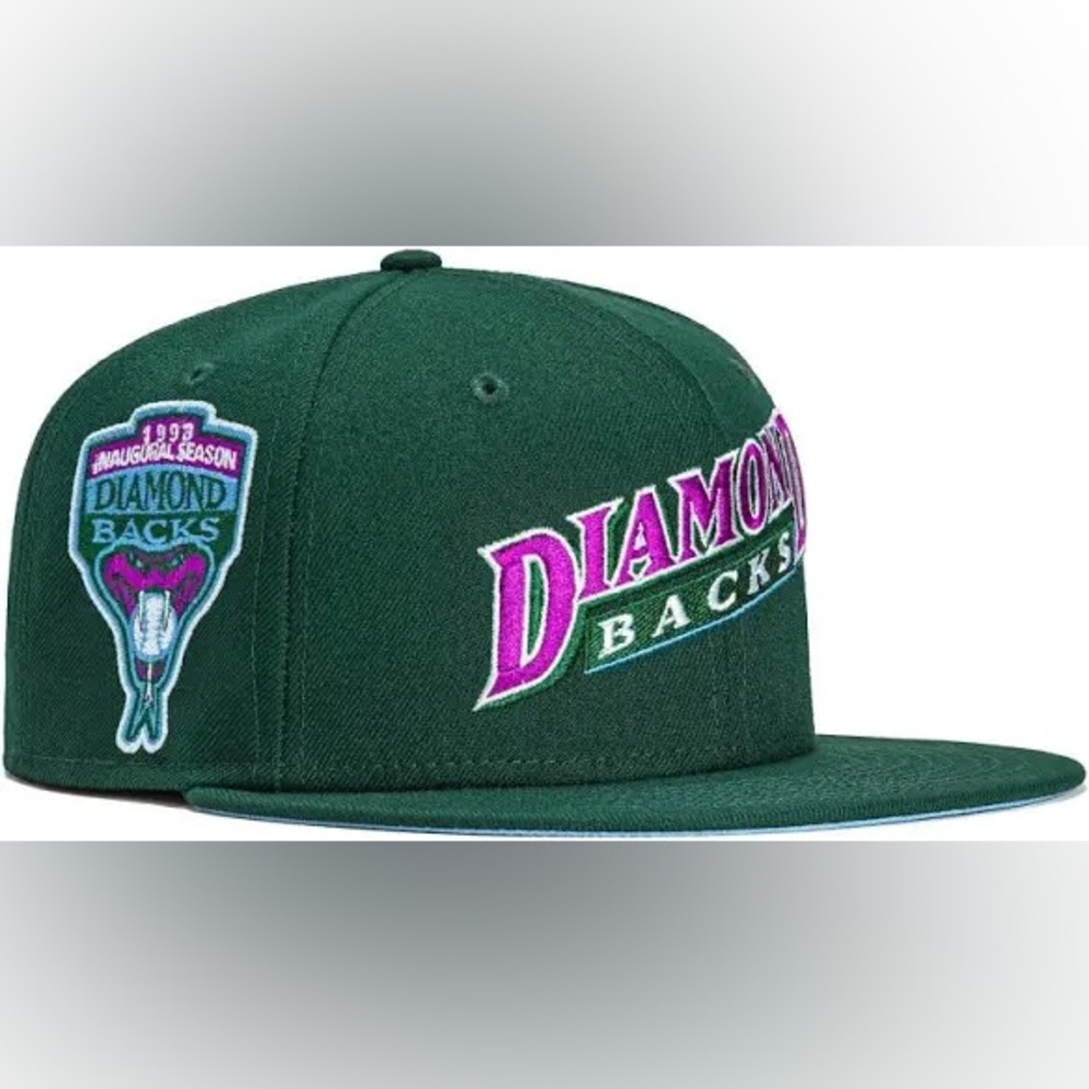 New Era 59FIFTY Arizona Diamondbacks Silk Icy Inaugural Patch Fitted Hat 7 3/8